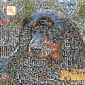 モザイクアート構成枚数：3,600枚、合成度合い：00％