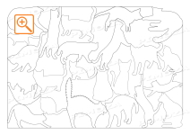 フォトモザイクジグソー　ピース形状猫