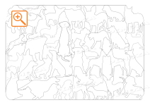 フォトモザイクジグソー　ピース形状犬