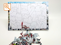 フォトモザイクジグソー　A4サイズ　ピース形状猫　54ピース