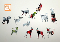 フォトモザイクジグソー　A4サイズ　ピース形状犬　89ピース　ピースサンプル