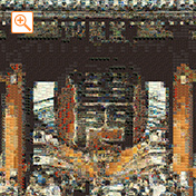 浮世絵画像を使ったミューラルモザイクアート