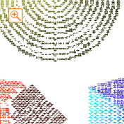 四字熟語を様々な方向に書いたメッセピクチャアート2