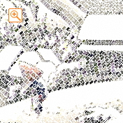 浮世絵を俳句等で左下から斜め書きのメッセピクチャアート