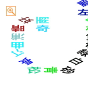 四字熟語をらせん状に書いたメッセピクチャアート2