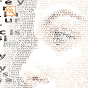 人物の英文メッセピクチャアート部分拡大